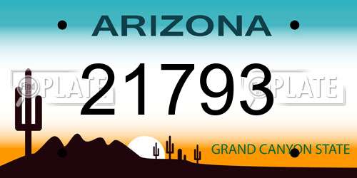 21793 Arizona License Plate