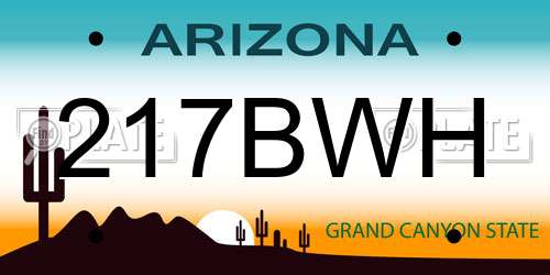 217BWH Arizona License Plate