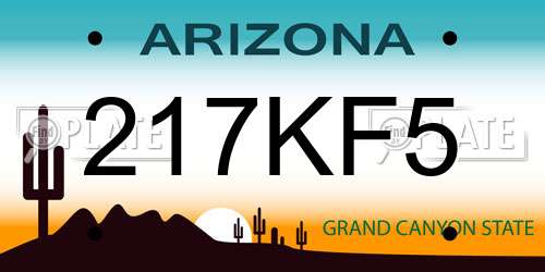 217KF5 Arizona License Plate