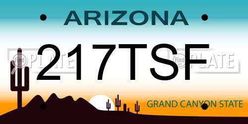 217TSF Arizona License Plate
