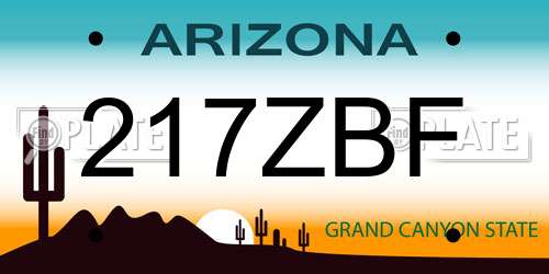 217ZBF Arizona License Plate