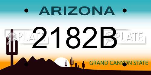 2182B Arizona License Plate