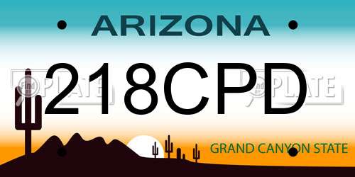 218CPD Arizona License Plate