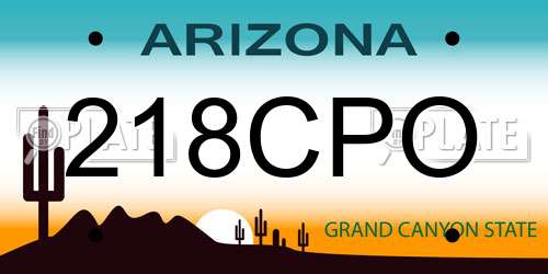 218CPO Arizona License Plate