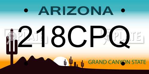 218CPQ Arizona License Plate