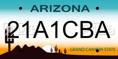 21A1CBA Arizona License Plate