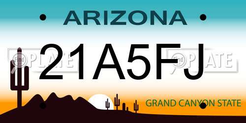 21A5FJ Arizona License Plate