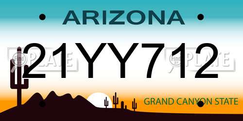 21YY712 Arizona License Plate