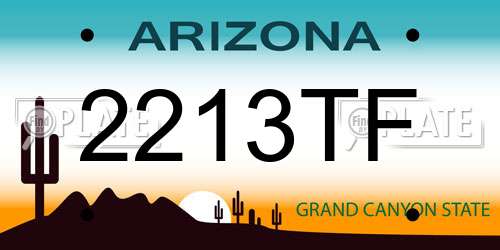 2213TF Arizona License Plate