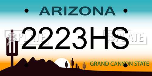 2223HS Arizona License Plate