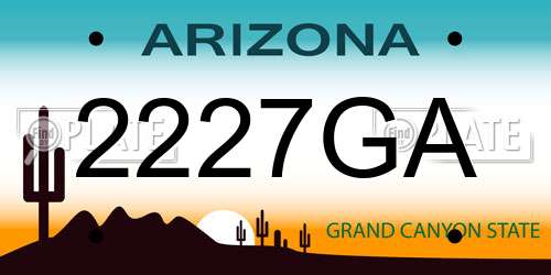 2227GA Arizona License Plate