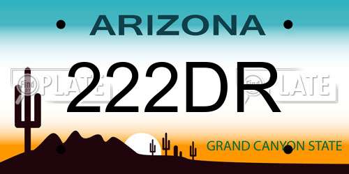 222DR Arizona License Plate