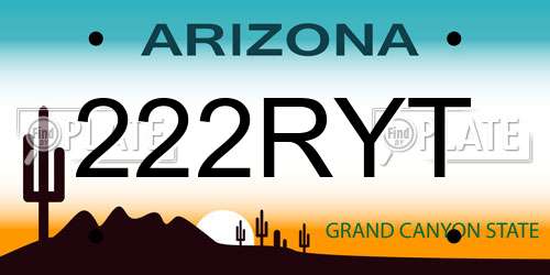 222RYT Arizona License Plate