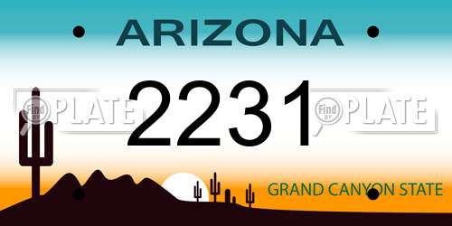 2231 Arizona License Plate