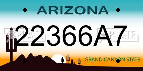 22366A7 Arizona License Plate