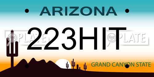 223HIT Arizona License Plate