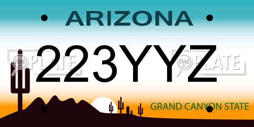 223YYZ Arizona License Plate