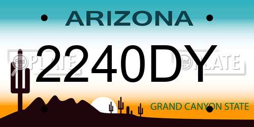 2240DY Arizona License Plate