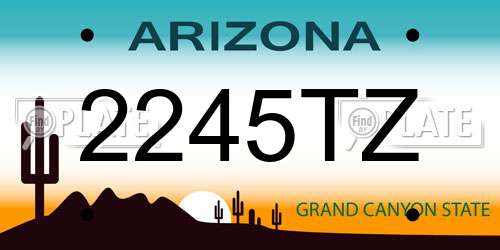 2245TZ Arizona License Plate