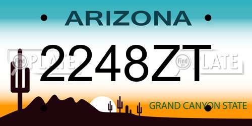 2248ZT Arizona License Plate