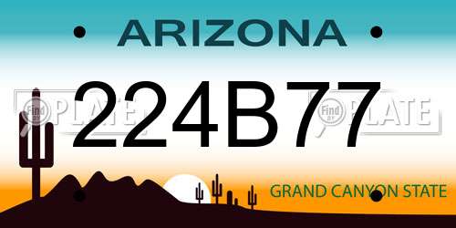224B77 Arizona License Plate