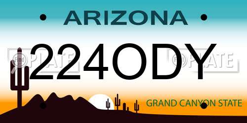 224ODY Arizona License Plate
