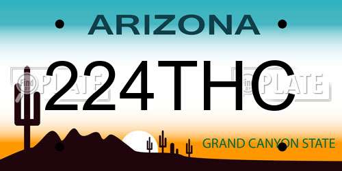 224THC Arizona License Plate