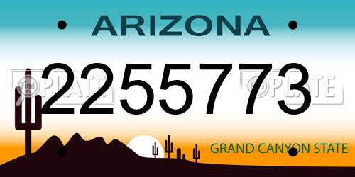 2255773 Arizona License Plate