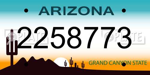 2258773 Arizona License Plate