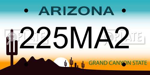 225MA2 Arizona License Plate