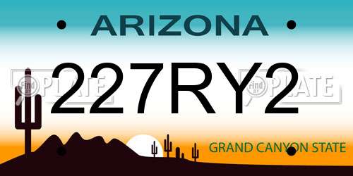 227RY2 Arizona License Plate
