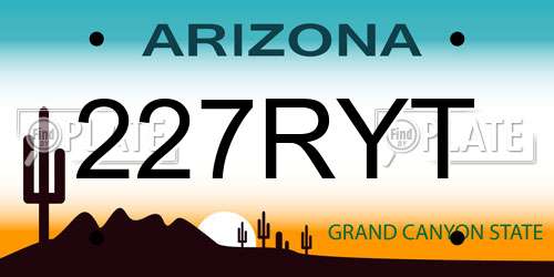 227RYT Arizona License Plate