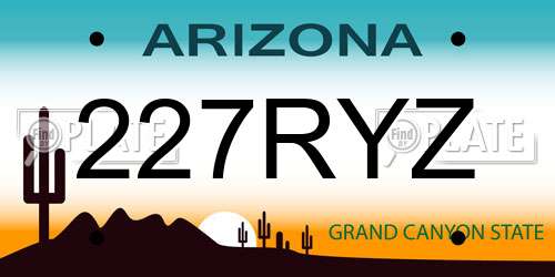 227RYZ Arizona License Plate