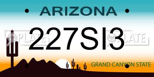 227SI3 Arizona License Plate