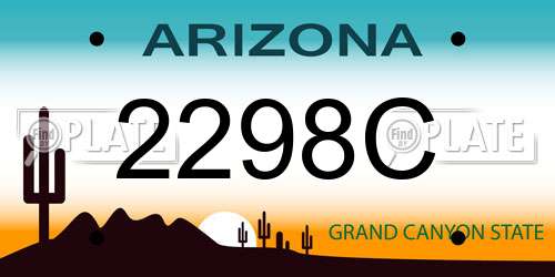 2298C Arizona License Plate