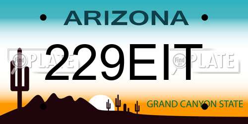 229EIT Arizona License Plate