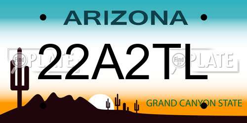 22A2TL Arizona License Plate
