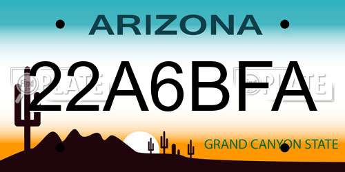 22A6BFA Arizona License Plate