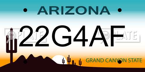 22G4AF Arizona License Plate