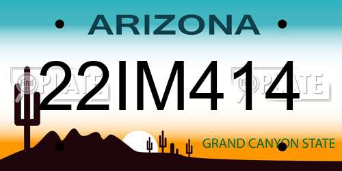 22IM414 Arizona License Plate