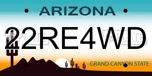 22RE4WD Arizona License Plate