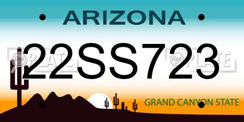 22SS723 Arizona License Plate