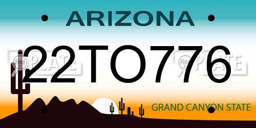 22TO776 Arizona License Plate
