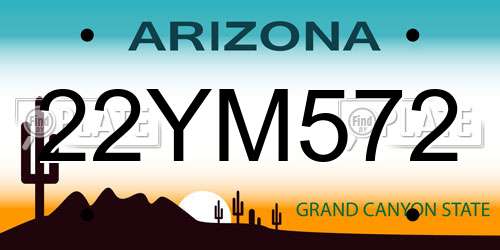 22YM572 Arizona License Plate