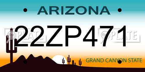 22ZP471 Arizona License Plate
