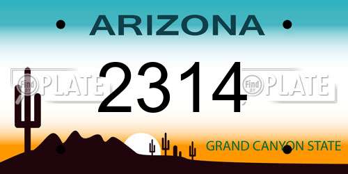 2314 Arizona License Plate
