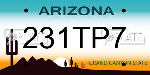 231TP7 Arizona License Plate