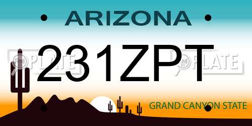 231ZPT Arizona License Plate