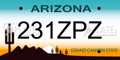 231ZPZ Arizona License Plate