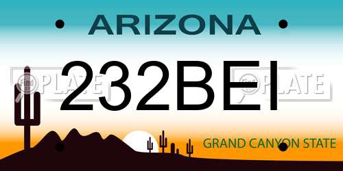 232BEI Arizona License Plate
